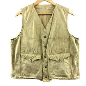Vintage Filson Tan Cotton Canvas Cruiser Utility Vest Seattle Hunting Fishing M